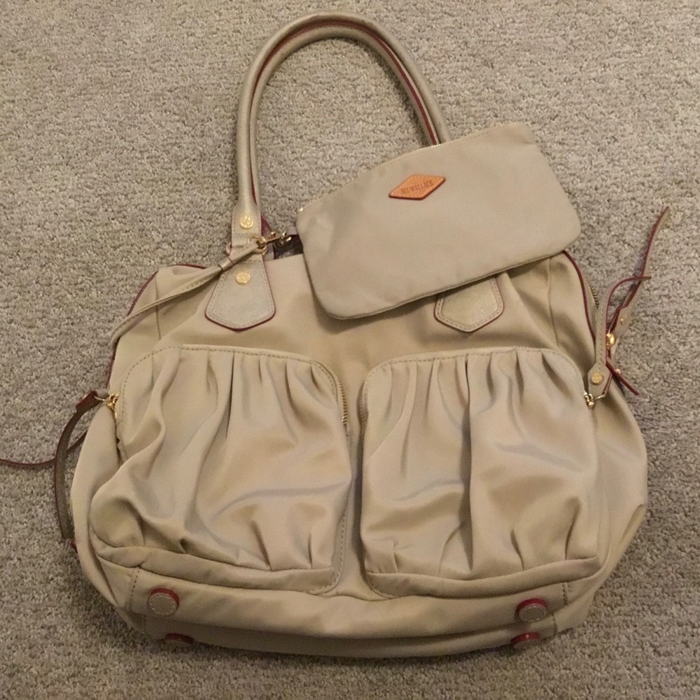 MZ Wallace Bedford Jane Shoulder Bag Nylon Leather Trim - Very Good Condition